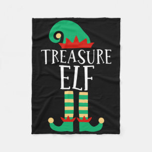 The Treasure Elf Funny Family Matching Christmas P Fleece Blanket