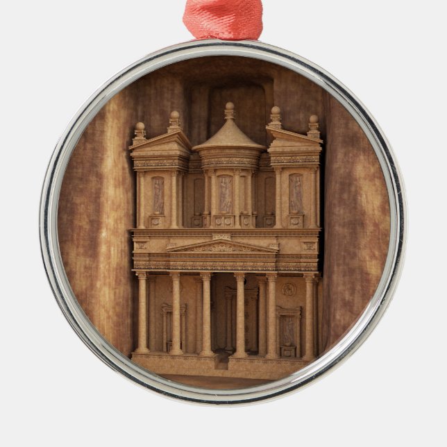 The Treasury of Petra, Jordan Metal Tree Decoration (Front)