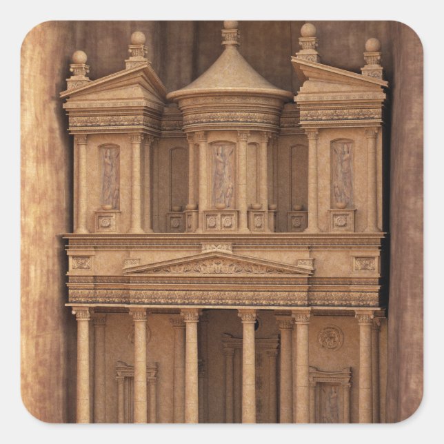 The Treasury of Petra, Jordan Square Sticker (Front)