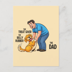 The Treat Giver The Belly Rubber The Dad Holiday Postcard