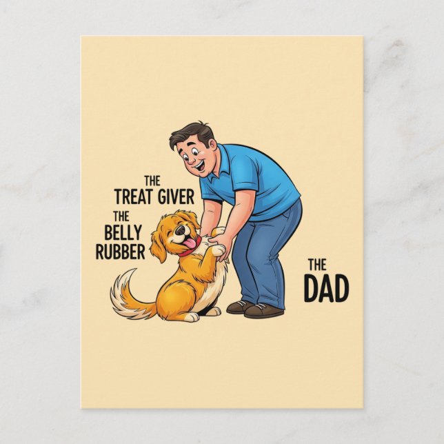 The Treat Giver The Belly Rubber The Dad Holiday Postcard (Front)