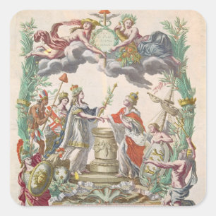 The Treaty of Versailles in 1768 Square Sticker