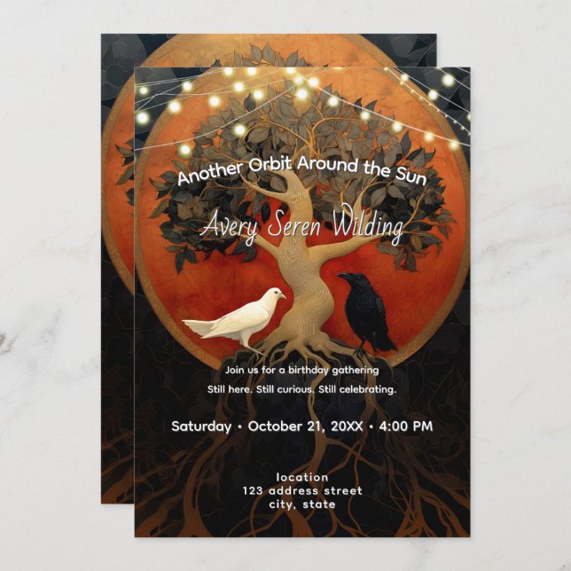 The Tree Between Worlds | Tree of Life R&B Invitation (Front/Back)