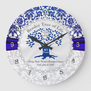 The Tree of Family Love - 45th Anniversary Large Clock