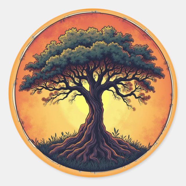 The tree of life  classic round sticker (Front)