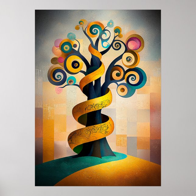 The Tree of Life - Cubist Minimalist Vision  Poster (Front)