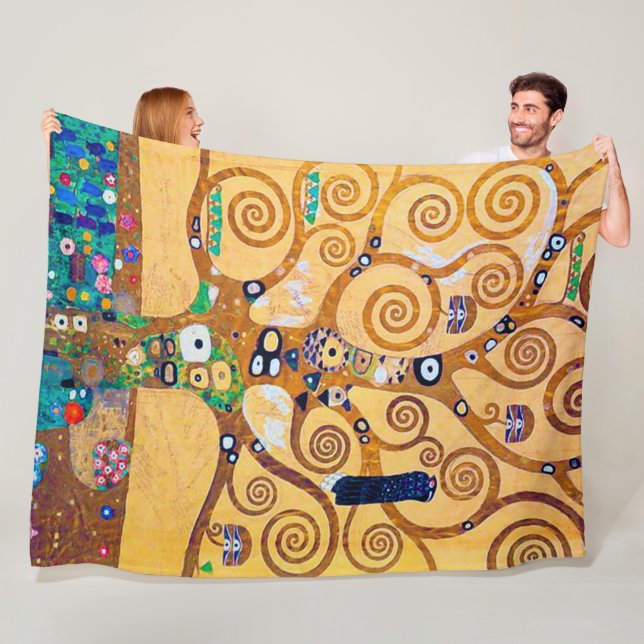 The Tree of Life (detail), Klimt Fleece Blanket (In Situ)