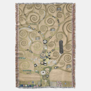 The Tree of Life, Gustav Klimt OIl Painting  Throw Blanket