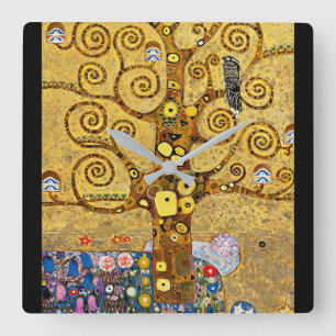 “ The Tree of Life ” , Gustav Klimt Square Wall Clock