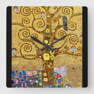 "The Tree of Life" , Gustav Klimt Square Wall Clock