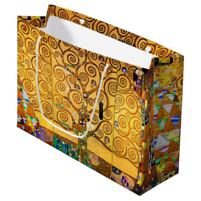The Tree of Life, Klimt Large Gift Bag (Front Angled)