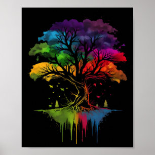 The Tree Of Life Multicolored Tree Changing Colour Poster