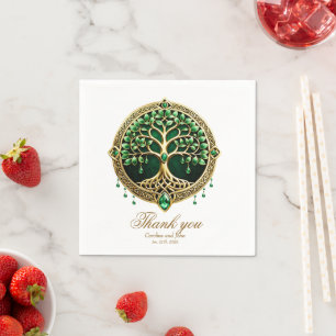 The tree of life with Celtic knots.  Napkin