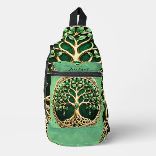 The tree of life with Celtic knots. Sling Bag