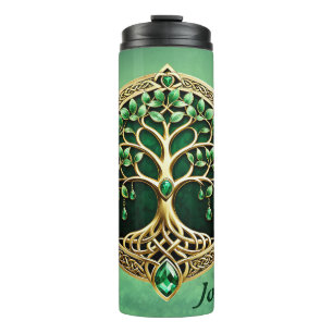 The tree of life with Celtic knots. Thermal Tumbler