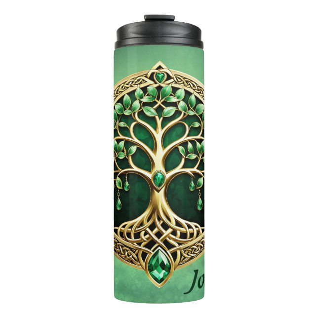The tree of life with Celtic knots. Thermal Tumbler (Front)