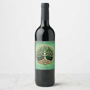 The tree of life with Celtic knots.  Wine Label
