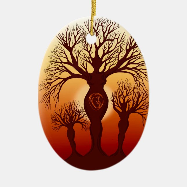 The tree of motherhood ceramic tree decoration (Front)