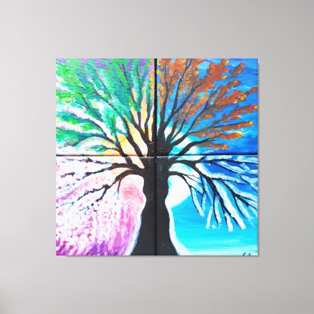 The tree of the 4 seasons canvas print (Front)