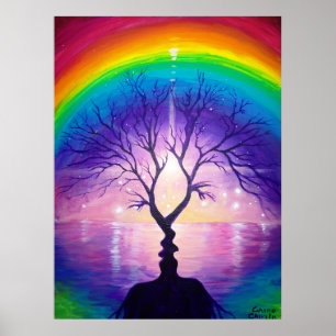 The tree of the kiss under the rainbow of love poster