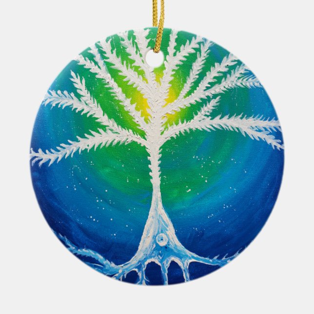 The tree of the mind - The pyramidal neuron Ceramic Tree Decoration (Front)