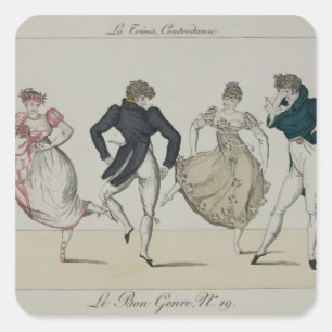 The 'Trenis' Quadrille, plate 19 from 'Le Bon Genr Square Sticker