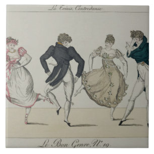 The 'Trenis' Quadrille, plate 19 from 'Le Bon Genr Tile