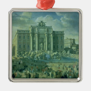 The Trevi Fountain in Rome, 1753-56 Metal Tree Decoration