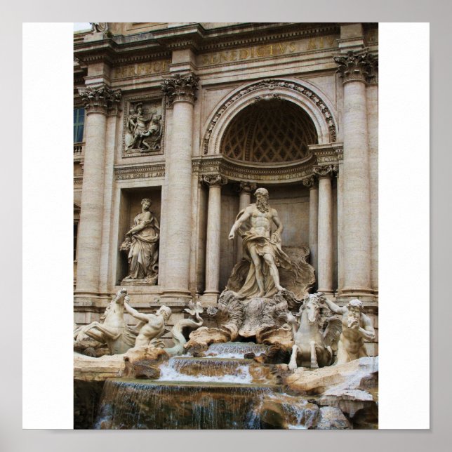 The Trevi Fountain in the City of Rome Poster (Front)