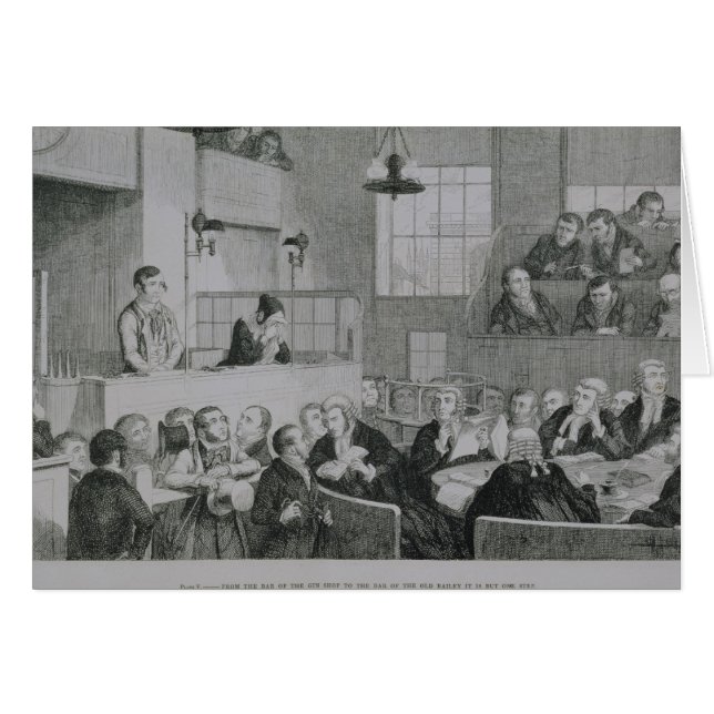 The Trial at the Old Bailey, plate 5 of 'The Drunk (Front Horizontal)