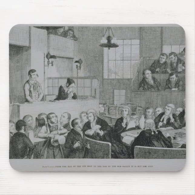The Trial at the Old Bailey, plate 5 of 'The Drunk Mouse Mat (Front)