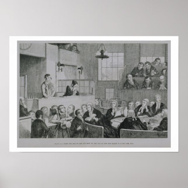 The Trial at the Old Bailey, plate 5 of 'The Drunk Poster (Front)