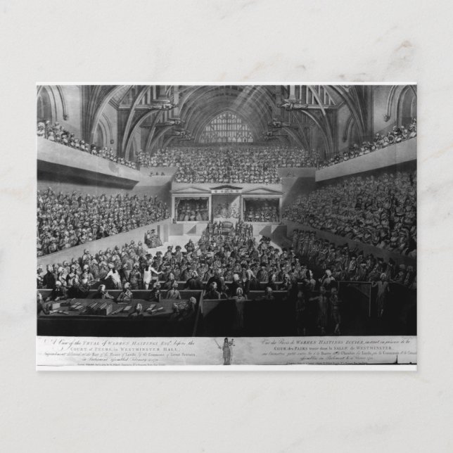 The Trial of Warren Hastings Postcard (Front)
