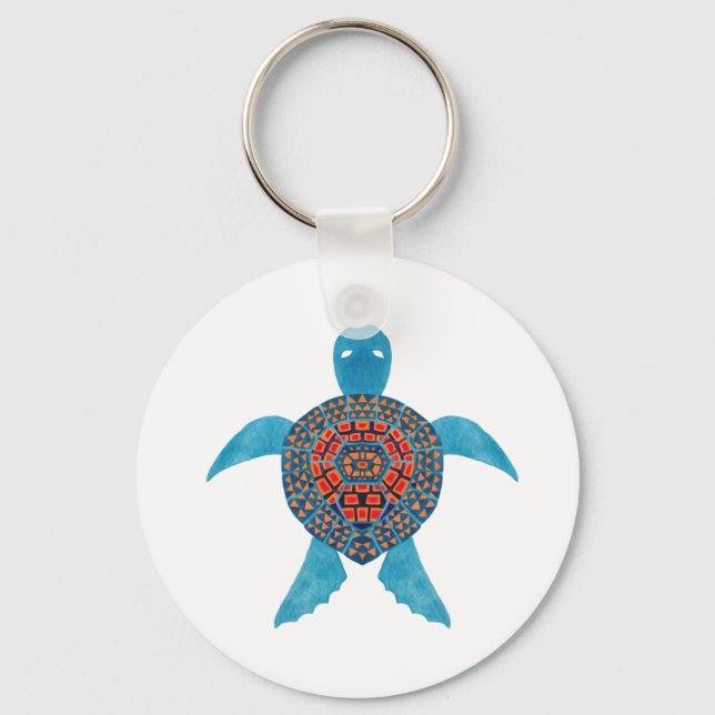 The Tribal Sea Turtle Key Ring (Front)