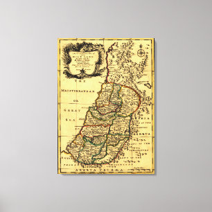 The Tribes of Israel in PalestinePanoramic Map Canvas Print