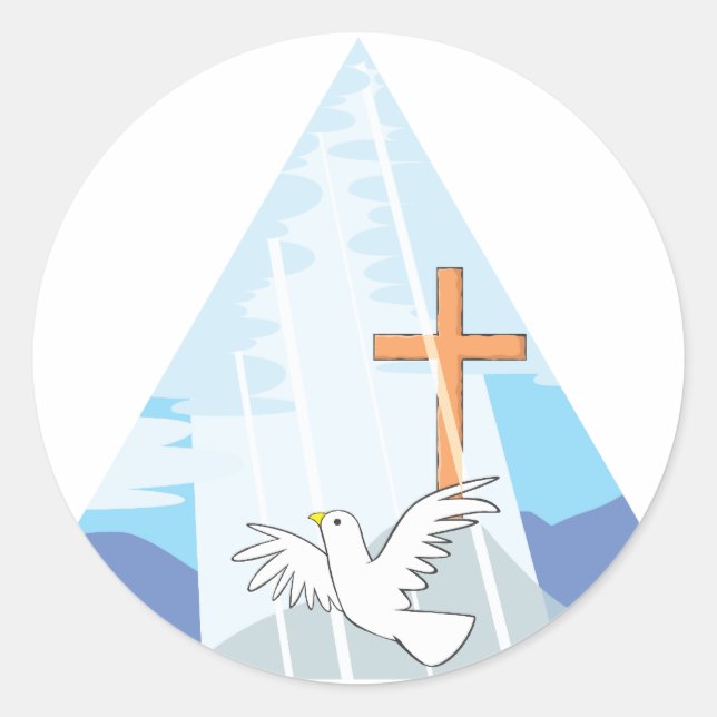 The Trinity - God the Father Son and Holy Spirit Classic Round Sticker (Front)