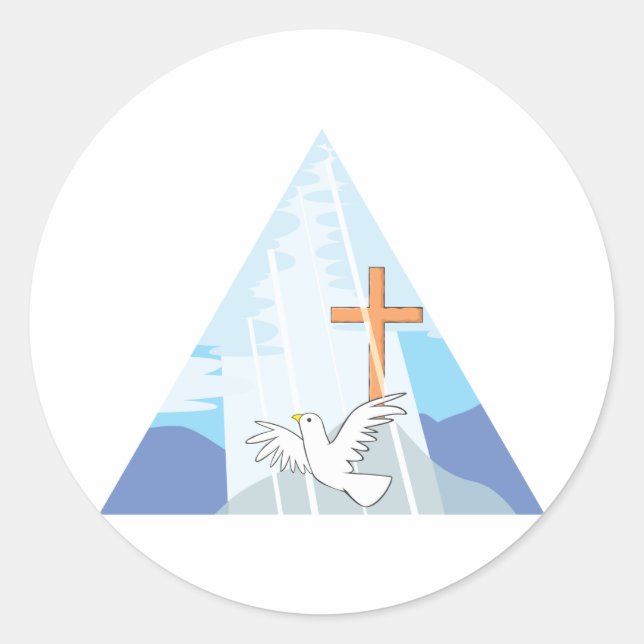 The Trinity - God the Father Son and Holy Spirit Classic Round Sticker (Front)