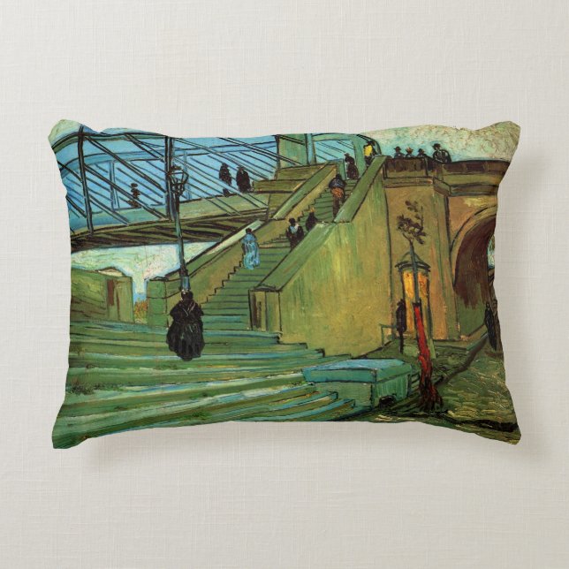The Trinquetaille Bridge by Vincent van Gogh Decorative Cushion (Front)