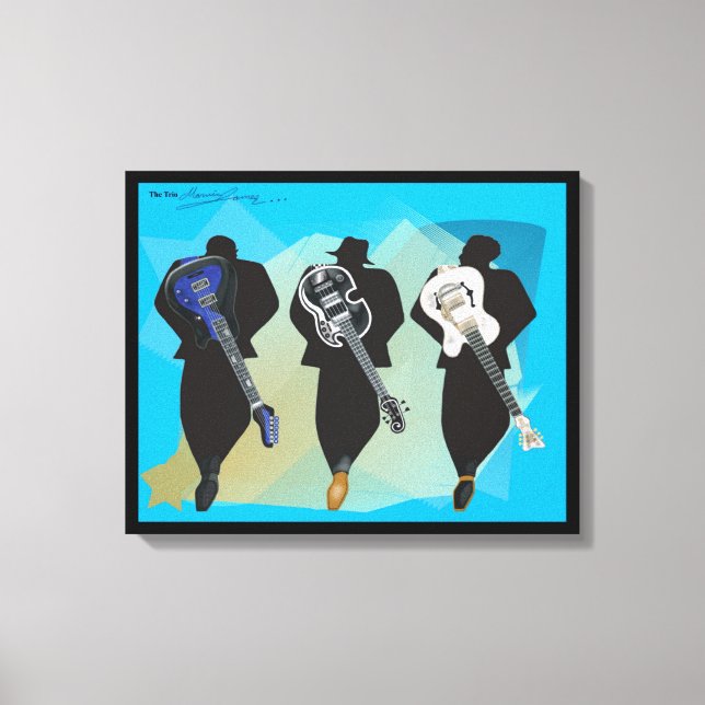 The Trio-Stretched Canvas Print-Black Background Print (Front)