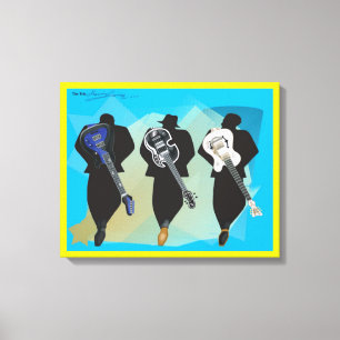 The Trio-Stretched Canvas Print-Yellow Background Print