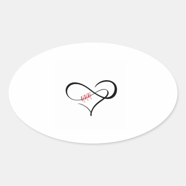 The Triple H Infinity Heart Oval Sticker (Front)