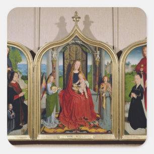 The Triptych of the Sedano Family, c.1495-98 Square Sticker