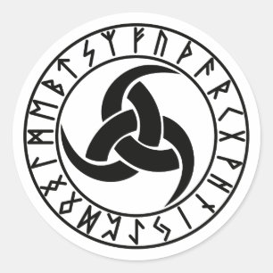 The Triskele   Triple Horn of Odin Classic Round Sticker
