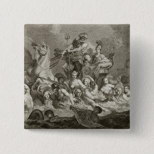 The Triumph of Britannia, c.1765 (engraving) 15 Cm Square Badge