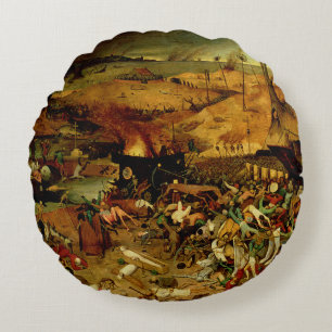The Triumph of Death, c.1562 (oil on panel) Round Cushion
