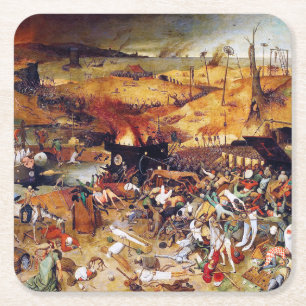 The Triumph of Death, Pieter Bruegel Square Paper Coaster