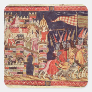 The Trojans Leaving for Battle Square Sticker