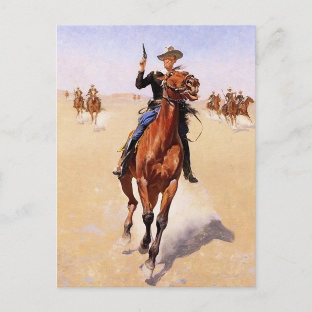 The Trooper, artwork by Frederic Remington Holiday Postcard (Front)
