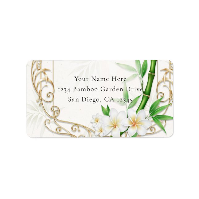 The Tropical Imperial Bamboo Garden Wedding  Label (Front)