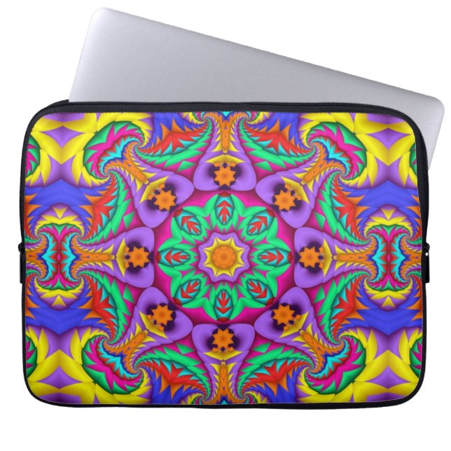 The tropical Kaleidoscope, geometric patterns Laptop Sleeve (Front)
